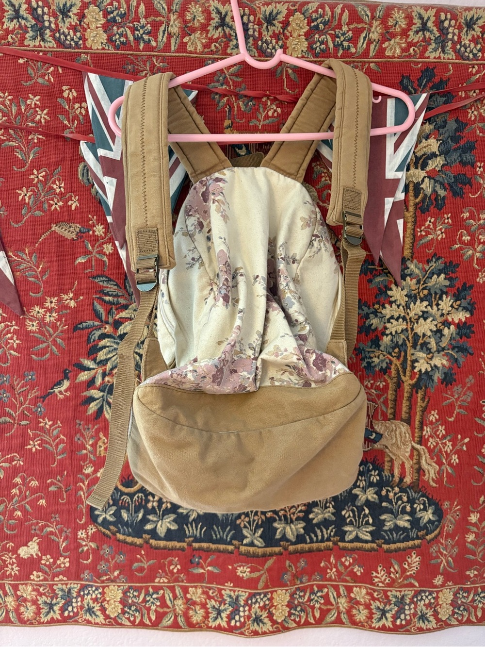 O'Neill Cream Backpack with Dusty Rose Floral Print - Picture 6 of 12